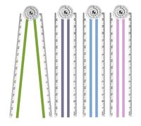 4 PCS Folding Rulers, 30cm Foldable Ruler 15cm Clear Rulers Stationery/Fold Transparent Straight Ruler Bendy Geometric Plastic Flexible for School Kids