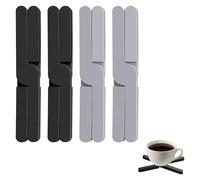4 PCS Folding Silicone Trivet,Heat Resistant Non-Slip Trivets for Hot Pans,Pan Protectors,Pan Stands for Worktops,Silicone Trivets,for Dishes,Plates,Worktop Protector,Kitchen(Gray/Black)