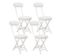 4 Pcs Folding Stool Set Cushioned Foldable Chairs for Outdoor Use Round Bar Stools for Garden Picnic and PartyPortable and Lightweight Design