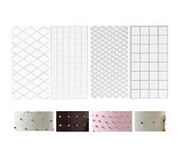 4 Pcs Fondant Cake Decorating Impression Mats Transparent Grid Texture Food Safe Embossed Mats for DIY Cookie Chocolate Embossing (2 Pcs Diamond and 2 Pcs Square)