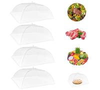4 PCS Food Net Cover Foldable Tent Umbrella Food Cover Picnic Dome Reusable and Collapsible Pop-Up Mesh Food Covers Food Covers Mesh Pop Up for Keep Out Flies Mosquitoes Bugs,Parties,BBQs,Camping