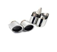 4 Pcs For Macan S 2.9T 3.0T 2014-2024 Exhaust Pipe Upgrade Black Stainless Steel Muffler Tip Nozzle Exhaust Head Car Exhaust Tip(Silver)