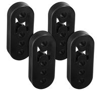 4 Pcs Four Hole Rubber Tailpipe Hanger Mount Black | Adjustable Positioning, Universal Fit, Helps Prevent Sagging during Repairs and Underbody Installation, Suitable for Vehicle