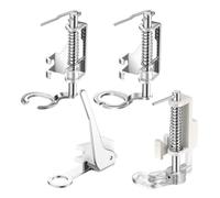 4 Pcs Free Motion Foot for Sewing Machine,Metal Hand Sew Quilting Presser Embroidery Walking Feet Darning Machines Accessories Kit,Piping Stitch Foot Large Attachments for Brother Singer and Fits More