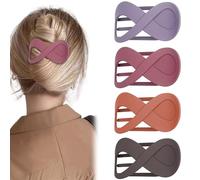 4 Pcs French Concord Flat Hair Clips, 3.35 Inch Curved Hair Claw Alligator Hair Clips Volume Strong Hold Banana Barrettes Hair Clamps Jaw Clips for Women (Matte)