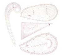 4 PCS French Curve Ruler for Dressmaking, Clear Metric Sewing Ruler, Flexible Plastic Sewing Measure Tool for Tailoring Pattern Making & Design DIY Dress Clothing, for for Fashion Students & Designers