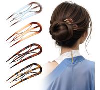 4 PCS French Twist Hair Pin Hairpin for Women U Shaped Sticks Large Styling Clip for Long Thick Hair for Different Hairstyles