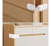 4 Pcs Fridge Lock,Baby Proof Cupboard Locks,for Children,Child for Kitchen Cupboards Drawers,Drawer Safety,for Draw Door,Proofing,Cabinets,Cabinet,Seal Replacement,Safe Corner,Refrigerator,Closet