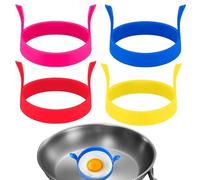 4 Pcs Fried Egg Ring Set - Non-Stick Egg Rings for Frying - Heat-Resistant Fried Egg Ring Moulds for Breakfast - Perfect Egg Rings for Frying Pan