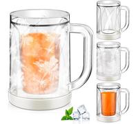 4 Pcs Frozen Beer Mugs for Freezer Double Wall Gel Frosty Freezer Mugs Beer Ice Mugs for Freezer Drinking Freezer Cups