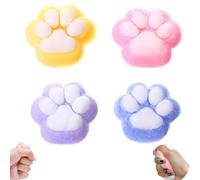 4 Pcs Fufu Squishy, Cat Paw Squishy Toys, Taba Squishy, Squishy Maker, Squishy Cat Paw, Funny Novelty Cute Animals Stress Relieving Fidget Toy, For Boys Girls Birthday Party Gifts(4 Colors)