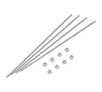 4 PCS Full Threaded Rods with 8 Hex Nuts, 304 Stainless Steel Threaded Rod Bolt and Nut Kit (M4 x 250mm)
