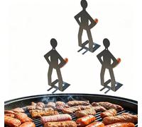 4 PCS Funny BBQ Stand Man Hot Dog Holder,Reusable Stainless Steel Man Shape Sausage Roasters Stand Sticks, Portable Hot Dog Roaster-Barbecue Grill Accessories for Camping Outdoor Picnic (3pcs)