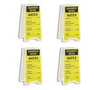 4 PCS Funny Desk Sign Acrylic Note Clips, Humorous Office Desk Decor Accessories, Answer Rates Desktop Plaque Gift for Coworkers Boss Employees