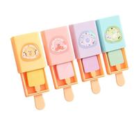 4 Pcs - Funny Magic Ice Cream Box Eraser Cute Cartoon Ice Cream Eraser - Colorful Erasers (4 Pieces)