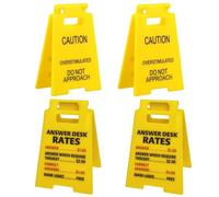 4 Pcs Funny Office Prank Desk Sign, Xiciki Caution Overstimulated Desk Sign Do Not Approach Funny Office Desk Accessories, Fun Gag Gift Mini Desk Decor for Coworkers Employees Boss Teammate Workplace