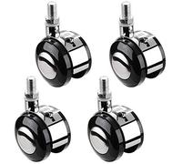 4 PCS Furniture Castor Wheels,Nylon Swivel Castor Wheels with Brake,1.5 Inch Replacement Caster,Alloy Decorative Wheel,for Small Shelf,Bookcases,Storage Shelves and Folding Tables,Silver(M8)