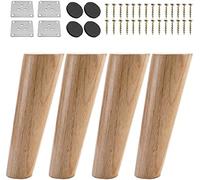 4 Pcs Furniture Legs,Round Solid Wooden Table Leg, Heavy Duty Solid Beech Wood Cylindrical Table Legs, Chair Legs, Sofa Legs, Cabinet Legs, Wood Furniture Feet,slanted-12cm/4.7in