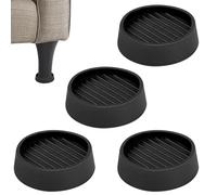 4 Pcs Furniture Rubber Castor Cups, 2 Inch Non Slip Chair Leg Pads Round Sofa Stoppers Heavy Duty Furniture Feet Protectors Anti Skid Bed Stopper Anti Slide Gripper for Wooden Floors Tables Wardrobes