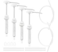 4 Pcs Gallon Pump Dispenser, 1 oz Dispenser Pump for 5 Gallon Bucket Pump with Extended Tube Cap, 5 Gallon Bucket Pump Fit 38/400, Heavy Duty Gallon Pump Dispenser for Jug Shampoo Condiment Detergent