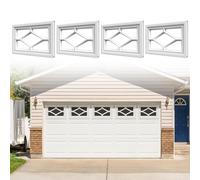 4 Pcs Garage Windows Replacement, Makeover Vinyl Garage Door Windows Inserts Kit with UV Resistant Resin Glass, Small Vinyl Window Inserts for Exterior Garage (Rhomboid Design)