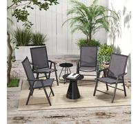 4-PCS Garden Armchairs Outdoor Patio Folding Furniture Grey Outsunny Grey 4 Pack