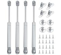 4 Pcs Gas Lift Strut Kit, 10kg Soft Open/Close Support Struts for Kitchen Cabinets, Wardrobe & Toy Box Lid Stay, Heavy Duty Gas Spring Damper Hinge for Flap Doors