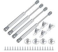 4 Pcs Gas Lift Strut Kit, Spring Stay Support, 100N/10KG Kitchen Cupboard Wardrobe Cabinet Door Soft Close Damper Hinge Flap Fittings