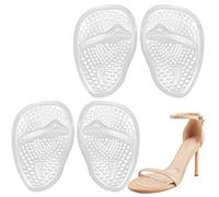 4 pcs Gel Insoles for Women - Transparent Metatarsal Pads & Ball of Foot Cushions - Ideal for High Heels, Flats & Dress Shoes - Perfect Shoe Inserts for Foot Pain Relief & All-Day Comfort