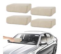 4 Pcs Genuine Chamois Leather Demister Pads for Car Chamois Leather Pads Absorbent Fog Remover for Windscreen, Mirrors, and Windows - Ideal for Cars, Caravans, and Home Use