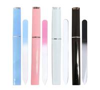 4 Pcs Glass Nail Files, Professional Glass Nail Files for Natural Nails with Hard Protective Case for Artificial Manicure Tools