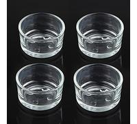 4 Pcs Glass Reptile Feeding Bowl Food Water Dish Feeder Cup for Lizard Spider Corn Snake Centipede Scorpion Crickets Small Reptile