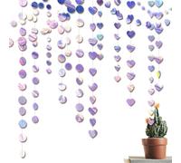 4 PCS Glitter Circle Heart Shape Party Decorations, 4m Hanging Paper Garland, Streamer Garland Decoration for Birthday Wedding Party Disco Banner Backdrop Deco