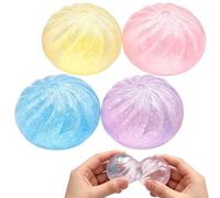 4 Pcs Glitter Dumpling Squishy，Soft Fidget Toys，Cute Mini Dumpling Squishy Squeeze Toy For Campus Study Office Commute Home Easter Party Anxiety Soothing Daily Leisure Relax