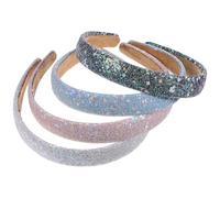 4 Pcs Glitter Sequin Wide Headband for Party and Stage Show | Fabric Build, Lightweight Comfortable Wear, Creative Adorable Style, Set for Girl