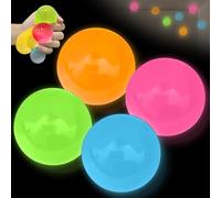 4 Pcs Glorbs Balls,Glows In the Dark Ceiling Balls, Luminous Stress And Anxiety Relief Sticky Ceiling Balls, Sticky Balls to Throw at Ceiling, Stress Balls for Kids and Adults