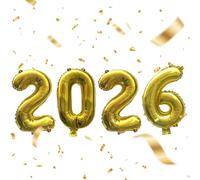 4 Pcs Gold 2026 Number Balloons (32 Inch),Happy New Years Eve Decorations 2026,Nye Party Decorations,Big Balloon,New Year'S Supplies for Home,Outdoor,Indoor,Christmas,Birthday,Anniversary,Graduation