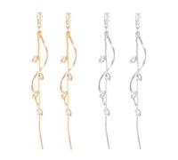 4 Pcs Gold and Silver Drop Earrings for Women Set, Dangly Earrings, Silver Earings, Ear Ringsfor Women Beautiful and Durable Suitable for Work Gatherings and Daily Matching