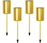 4 PCS Gold Candle Holders, Candlestick Holders Candle Stand, Taper Candle Metal Candle Stand Holder, Elegant Candlestick Holders for Home Party Living Room, Dinners Decoration