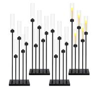 4 Pcs Gold Floor Candelabra Centerpieces 42.5'' 5 Arm Tall Metal Candle Holders Candlestick(Black)