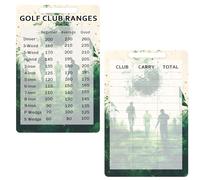 4 Pcs Golf Club Range Chart Card 63x95 mm Distance Reference for Beginners, Average, Seasoned Golfers