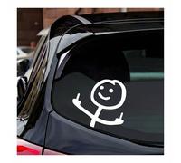 4 Pcs Graffiti Villain Middle Finger, Vinyl Car Bumper Sticker, Personalised Cartoon Windshield Wiper Stickers Funny Rear Window Wiper Decal for Windshield, Bumpers, Windows of Cars (Silver White)