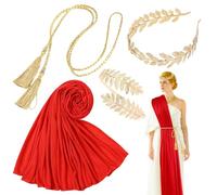 4 Pcs Greek Goddess Accessories,Greek Goddess Costume Women Dress Up Set,Greek Goddess Costume Accessories Suitable for Halloween Parties,Themed Events and Historical Reenactment Event (Style 1)