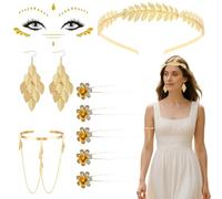4 Pcs Greek Goddess Accessories,Greek Goddess Costume Women Dress Up Set,Greek Goddess Costume Accessories Suitable for Halloween Parties,Themed Events and Historical Reenactment Event (Style 2)