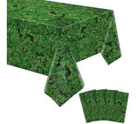 4 Pcs Green Moss Tablecloth Green Leaves Tablecloth Grass Tablecloths Plastic Forest Jungle Table Cover Plants Nature Themed Party Table Decor Forest Party Decorations Moss Theme Supplies 86 x 51 Inch