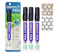 4 Pcs Grout Pen, Black Grout Pen for Wall Lines Floor Tile Gap, Grout Paint Marker, Tile Grout Whitener and Repairer for Bathroom Kitchen Wall Floor Lines, Restoring Joints and Grout Whitener