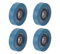4 Pcs Guide Pulley Wheel Flat Groove 6mm Shaft Hole 30mm Diameter PU Coated DUO ER