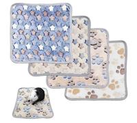 4 Pcs Guinea Pig Blankets, 12 x 12 Inches Small Animal Fleece Bedding
