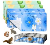 4 Pcs Guinea Pig Cage Liner Washable Bedding Reusable Rabbit Bedding Waterproof Pee Pads for Small Animals Hamster Rabbit Squirrel Cage 61X120cm/ 24X47"