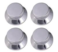 4 Pcs Guitar Contral Knobs, Volume Control Knob for ST Electric Guitar Electric Guitar Metal Knob Caps Volume Tone Control Knobs (Sliver)